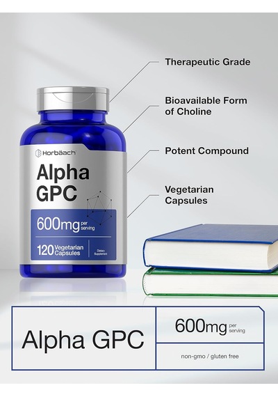 Horbäach Alpha Gpc Choline Healthy Memory Focus And Clarity 600mg 120 Caps Aromasız