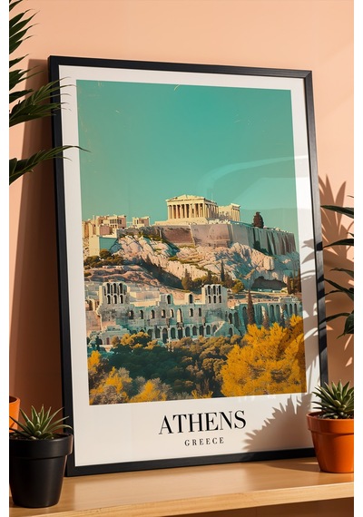 Athens Greece Vintage Seyahat Posteri Çerçeveli Tablo - Premium Antik Yunan Temalı Elit Duvar Dekoru Siyah Athens Greece Vintage Seyahat Posteri Çerçeveli Tablo - Premium Antik Yunan Temalı Elit Duvar Dekoru Siyah