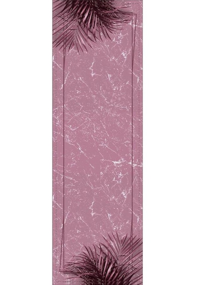 Pembe Çerçeveli Desen Premium Masa Örtüsü Runner Rnr094n11