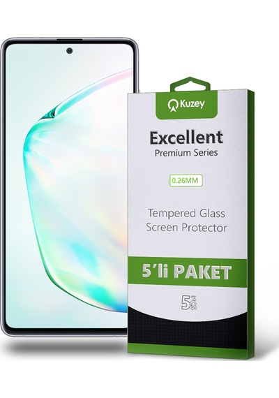 Samsung Galaxy Note 10 Lite ile Uyumlu Temperli Ekran Koruyucu Kırılmaz Cam Ekonomik 5'li Paket