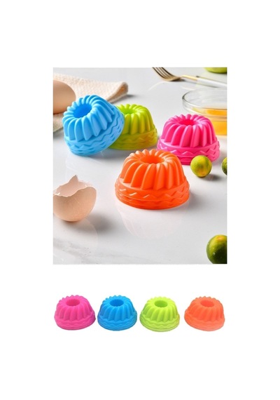 6 Adet Mini Silikon Kek Pasta Kalıbı Muffin Cupcake Renkli Kalıplar Çok Renkli