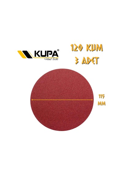 Kupa Yuvarlak Cırt Zımpara 115 Mm - P120 Kum - 3 Adet
