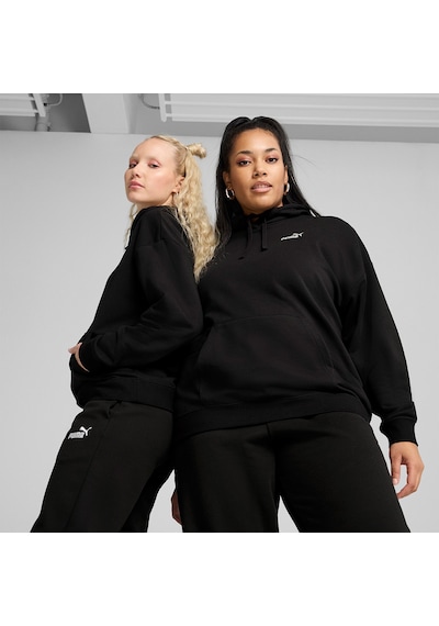 Puma Essentials Small No.1 Logo Kadın Siyah Kapüşonlu Sweatshirt Siyah