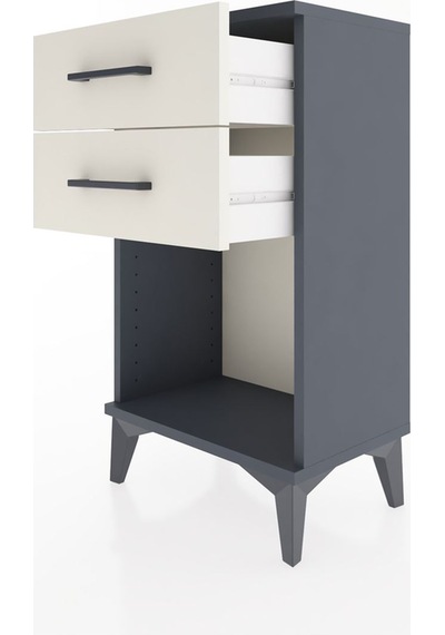 Arges Komodin 4 Çekmeceli 44x30x80 Antrasit-aytaşı Antrasit