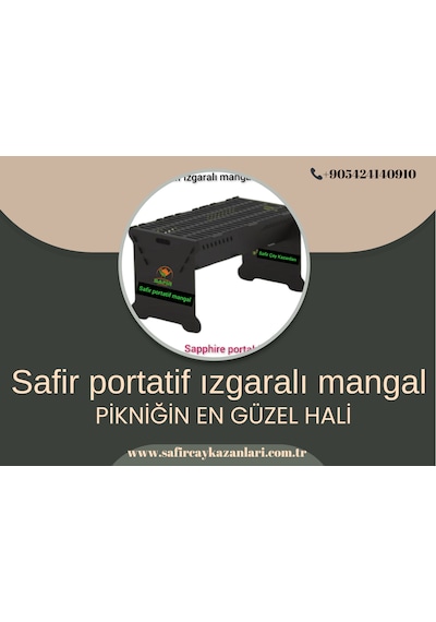 Safir Portatif Izgaralı Mangal Safir Sök-tak Mangal Ateş Çukuru