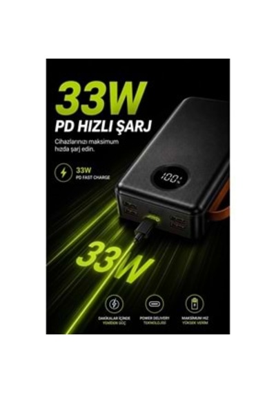 Sprange Sr-p43 30.000 Mah 33w Hızlı Şarj Powerbank Siyah