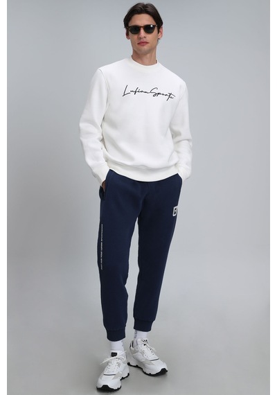 Lufian Erkek Sweatshirt 112030125 Kırık Beyaz