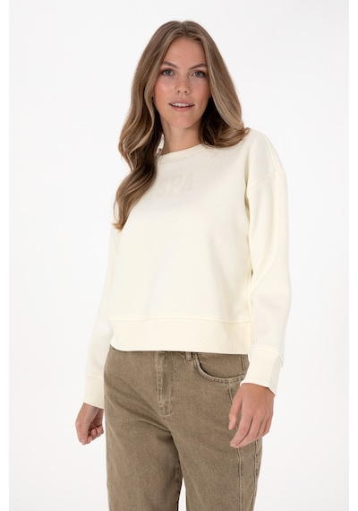 U.S. Polo Assn. Kadın Krem Bisiklet Yaka Basic Sweatshirt 50307752-VR256