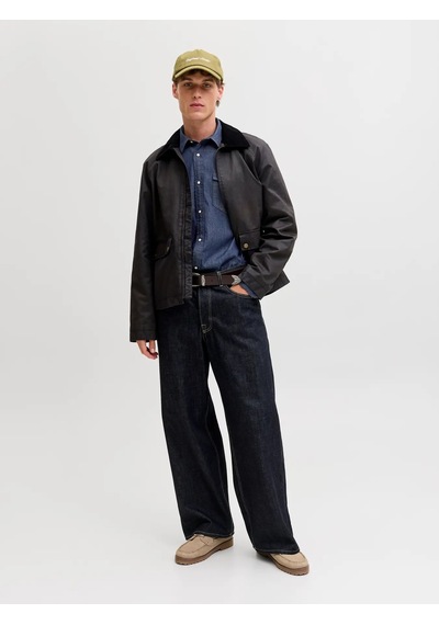 Jack & Jones Erkek Koyu Mavi Kot Gömlek - 12138115