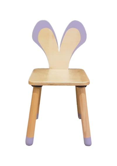 Woodnjoy Wood & Joy Doğal Ahşap Renkli Çocuk Sandalye Fare Lila
