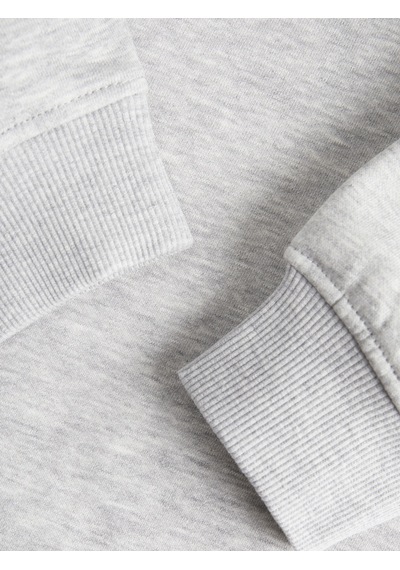 Jack & Jones Kadin Gögüs Minimal Baskili Sweatshirt - Abbie - 12223961 Light Grey Melange