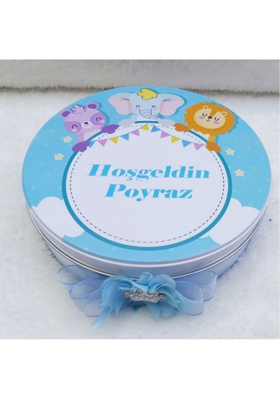 Erkek Bebek Çikolatası Safari Temalı Uv Baskılı Madlen Çikolata