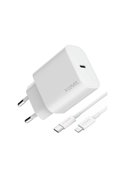X-level 20w Hızlı Şarj Adaptör Seti - Type-c&apos Den Lightning Kablolu, Pd/qc/pps Destekli, Akım Korumalı, Kompakt, Akıllı Çip, 3a, Xc4045, Beyaz