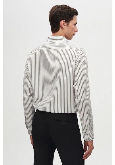 D'S Damat Ds Damat Slim Fit Siyah Çizgili Gömlek 6hc02ort10265 001