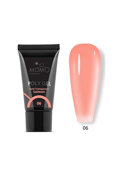 Momo Professional Protez Tırnak İçin Poly Gel Poli Jel No.06 Yarı Şeffaf Somon 30 Gr