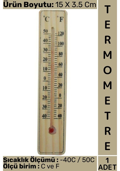 Termometre Kompakt İç Mekan Ev Çocuk Bebek Odası Doğal Ahşap -40c/50c Sıcaklık Isı Ölçer Termometre