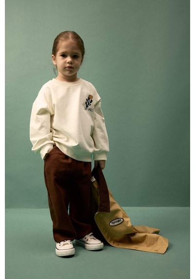 Defacto Erkek Bebek Slogan Baskılı Sweatshirt Kumaşı 2li Takım G6390a526sper98 Ekru-er98