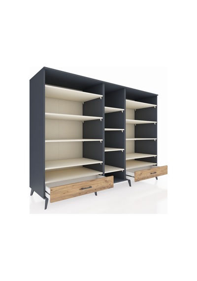 Kronos Dolap 14 Raflı 2 Çekmeceli 220x59x163 Antrasit-aytaşı/çam Aytası/atlas Çam - Antrasıt Kronos Dolap 14 Raflı 2 Çekmeceli 220x59x163 Antrasit-aytaşı/çam Aytası/atlas Çam - Antrasıt