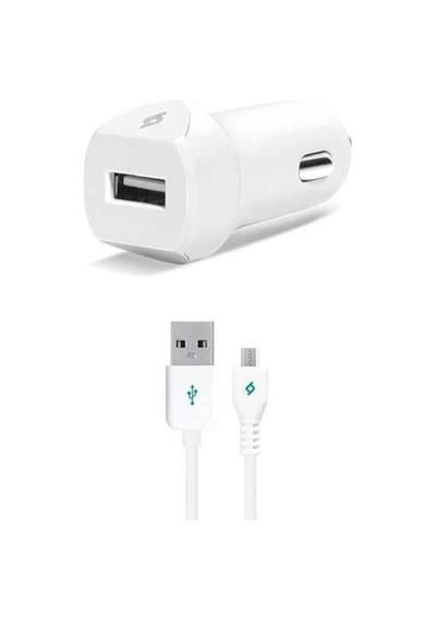 Ayrex Speedcharger Micro Usb 2.1a 120cm Kablolu Araç Şarj Aleti, Beyaz 2cks01