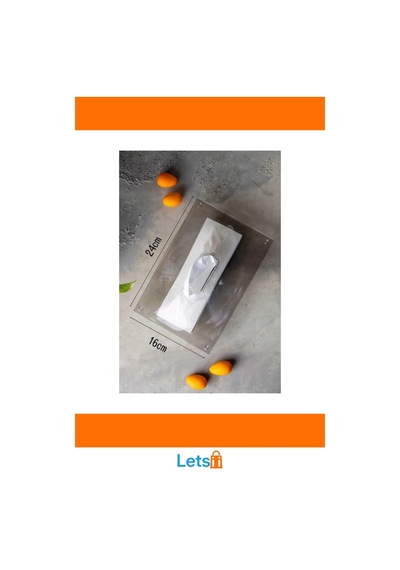 Modern Şeffaf Peçetelik 24x16 Cm Kaliteli Plastik 1 Adet