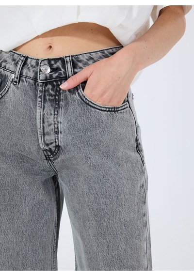 Hugo Gri Kadın %100 Pamuk Straight Denim Pantolon 50539781