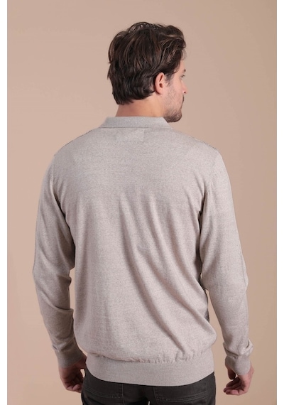 Ferraro Polo Yaka Superfine Yün Kazak - Bej Bej