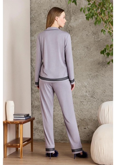 Pierre Cardin 2200 Kadın Uzun Kollu Gömlek Pijama Takımı-royal Royal