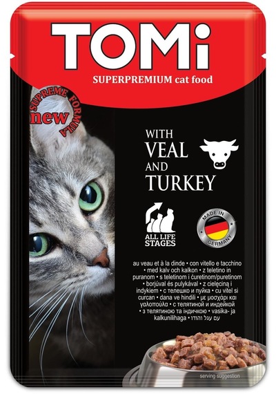 Tomi Premium Pouch Dana Etli ve Hindili Yetişkin Kedi Konservesi 100 G
