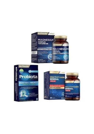 Nutraxin Probiota + Magnesium Complex + Multivitamin Mineral Seyahet Destek Seti