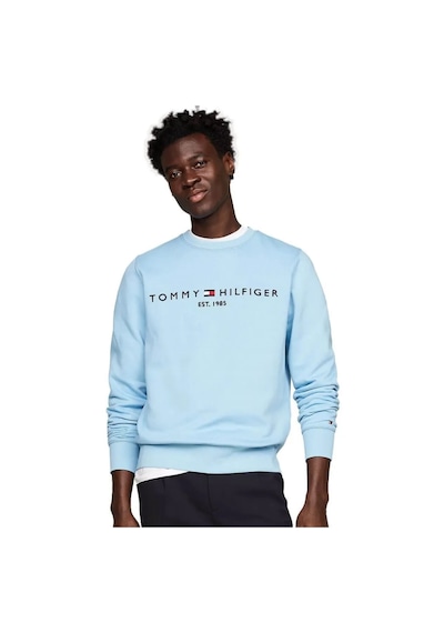Tommy Hilfiger Erkek Sıfır Yaka Sweatshirt Buzmavisi