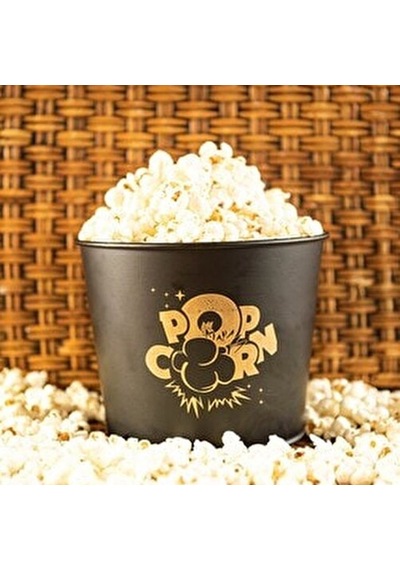 Evstylee Metal Popcorn Kovası - Siyah Çok Renkli