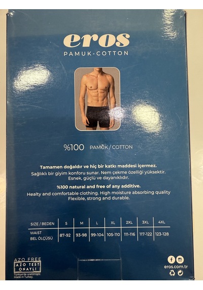 Büyük Beden Düğmeli Doğal Pamuklu Azo Test Onaylı Compact 2li Erkek Boxer Beyaz