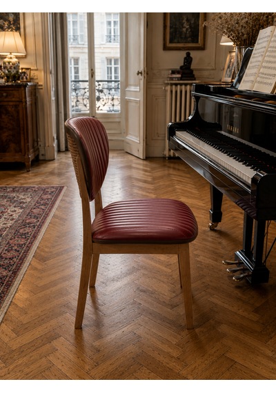 Caris Lyon Model Bordo Ahşap Sandalye 2 Adet