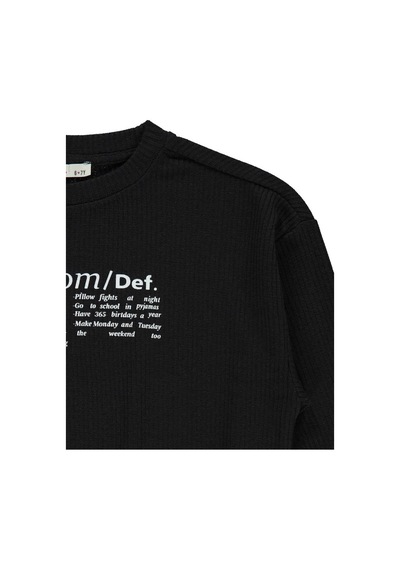 Civil Girls Freedom Blou Baskılı 6-9 Yaş Sweatshirt - Siyah