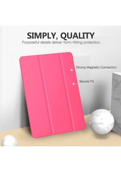 Apple Uyumlu iPad 5. 6. Nesil 2017 2018 9.7" Inc Kılıf Smart Cover Katlanabilir Standlı Akıllı Kapak Pembe