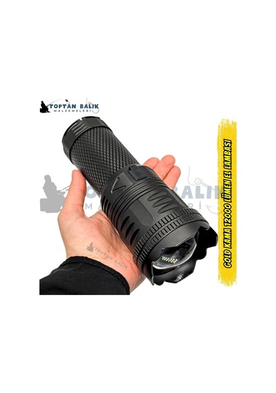 Goldkama Gk-101 12000 Lümen Profesyonel Uzun Menzilli Şarjlı Led Altın