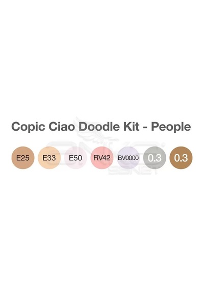 Copic Ciao Marker 5+2 Set People Doodle Kit Çok Renkli