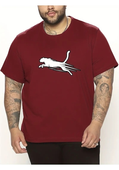 Flood Of Style Erkek Bordo Leopar Baskılı Oversize