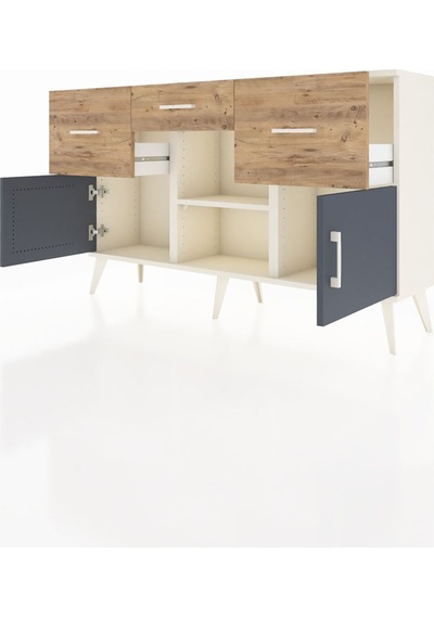 Arges Konsol Tek Raflı 3 Çekmeceli 3 Kapaklı 132x30x83 Aytaşı-antrasit/çam Antrasit/çam Arges Konsol Tek Raflı 3 Çekmeceli 3 Kapaklı 132x30x83 Aytaşı-antrasit/çam Antrasit/çam