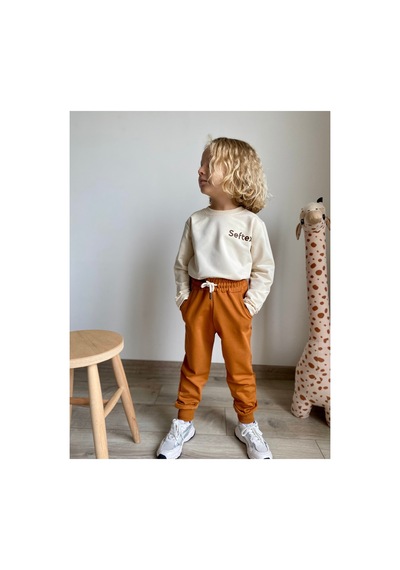 Heyadventure Erkek / Kız Çocuk Jogger Eşofman Altı Cepli Paçası Kaşkorseli Camel Camel