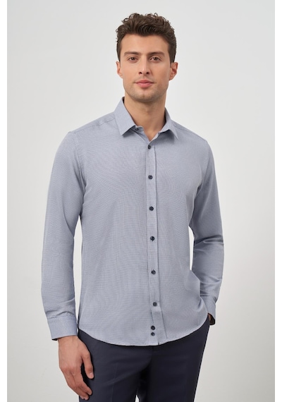 İmza Koyu Lacivert Uzun Kol Kendinden Desenli Armürlü Sert Yaka Cepsiz Pamuklu Classic Slim Fit Gömlek 1004245161 Koyu Lacivert İmza Koyu Lacivert Uzun Kol Kendinden Desenli Armürlü Sert Yaka Cepsiz Pamuklu Classic Slim Fit Gömlek 1004245161 Koyu Lacivert