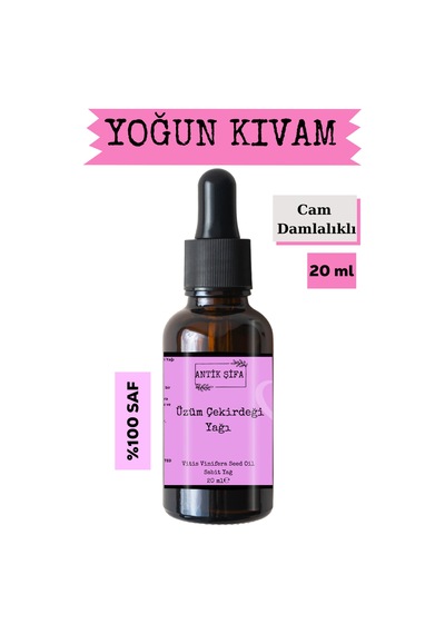 Üzüm Çekirdeği Yağı 20 Ml -%100 Seyreltilmemiş, Doğal Taşıyıcı Sabit Yağ 20 ML