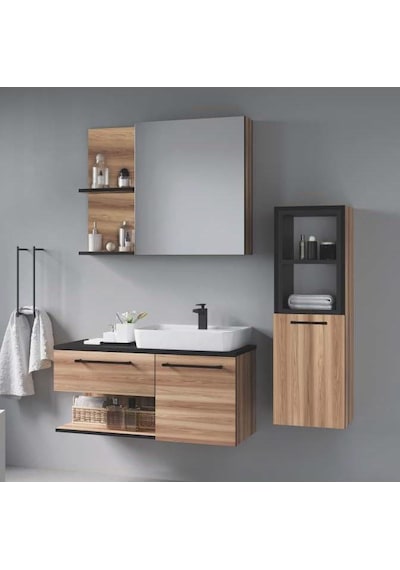Denko Piramit 90 Cm Mdf Banyo Dolabı Takımı Ve Boy Dolabı Kahverengi Denko Piramit 90 Cm Mdf Banyo Dolabı Takımı Ve Boy Dolabı Kahverengi