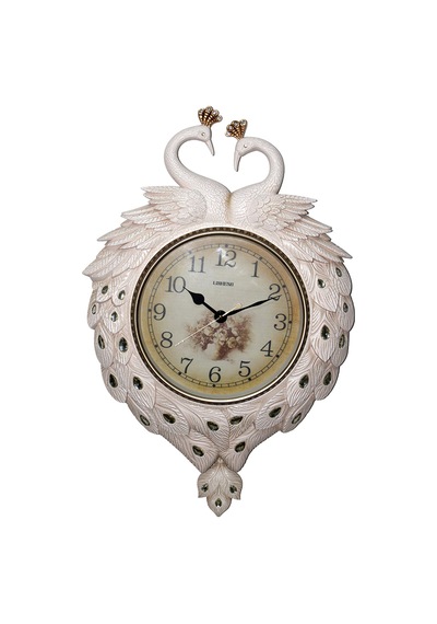 3 Adet Duvara Asmalı Tavuskuşu Saat Polyester Duvar Saati Dekoratif Tasarım 70x50 Cm Wall Clock Peacock Clock Diğer