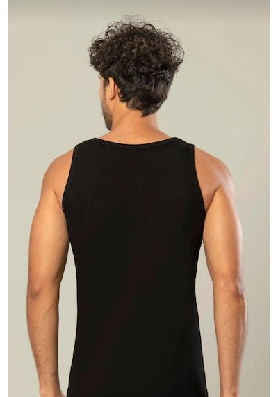 Erdem 1128 Erkek Kare Yaka Kaşkorse Askılı Atlet Tekli Siyah