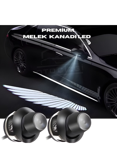 Premium Melek Kanadı Kapı Altı Led Oto Kapı Altı Logo Ve Zemin Aydınlatma 2 Li Set