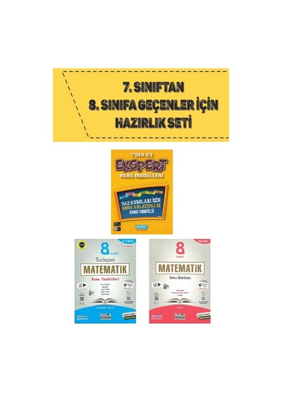 7 Den 8 E Geçenler İçin Yaz Kurs Modülü + 8.sınıf Turlayan Matematik Fasikülleri + Soru Bankası