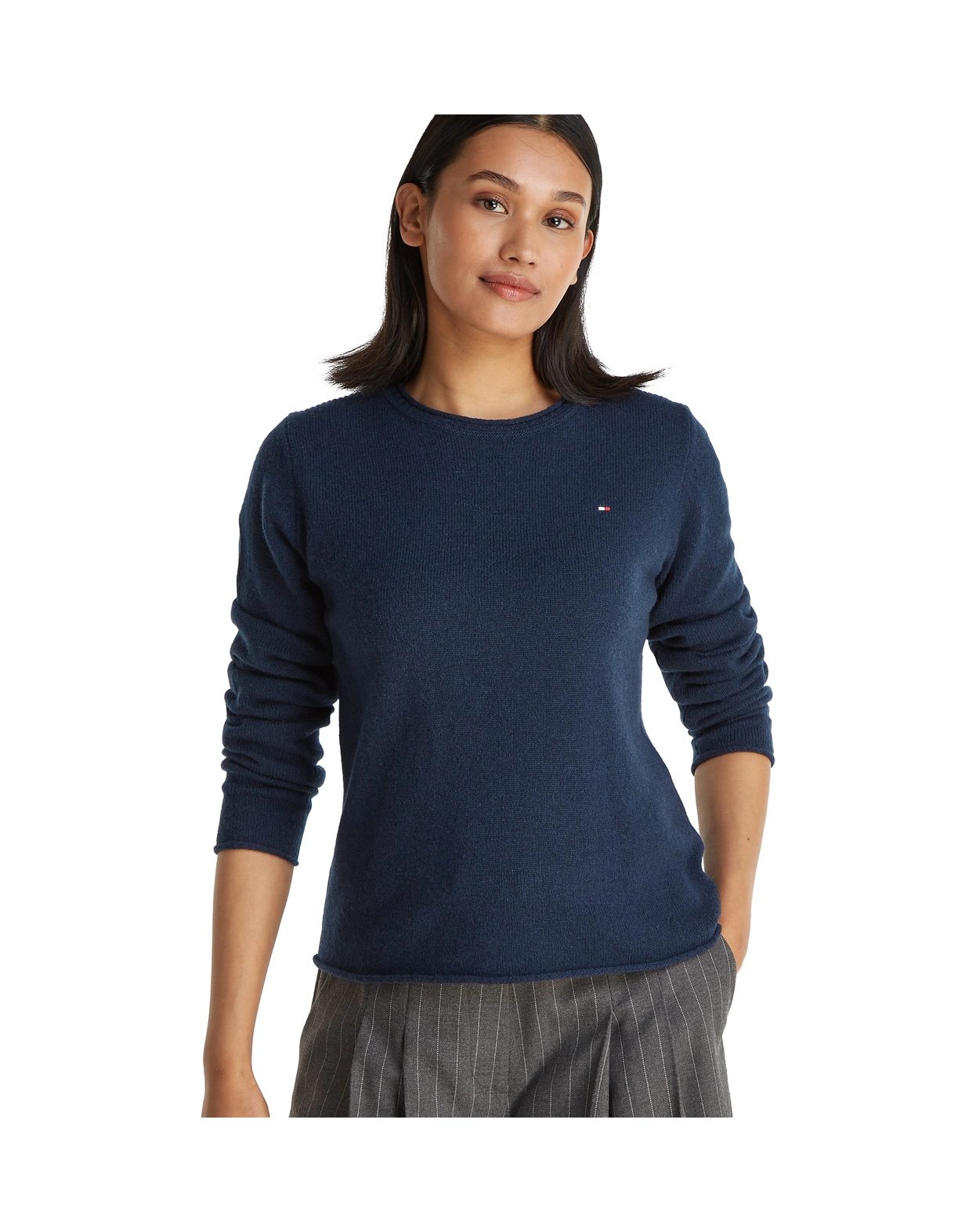 Tommy Hilfiger Soft Wool C-nk Sweater Kadın Mavi Kazak - Ww0ww40264 Mavi
