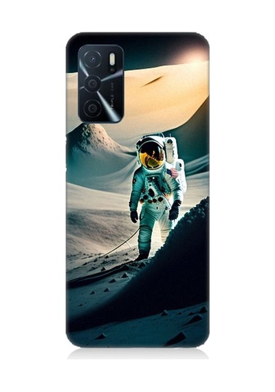 Oppo A16 Uyumlu Astronot Ve Araştırma Desenli Silikon Kılıf