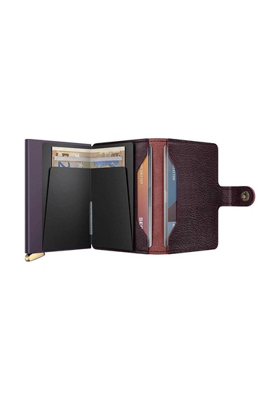 Secrid Premium Miniwallet+ Basco Kartlık Cüzdan, Bordo Çok Renkli